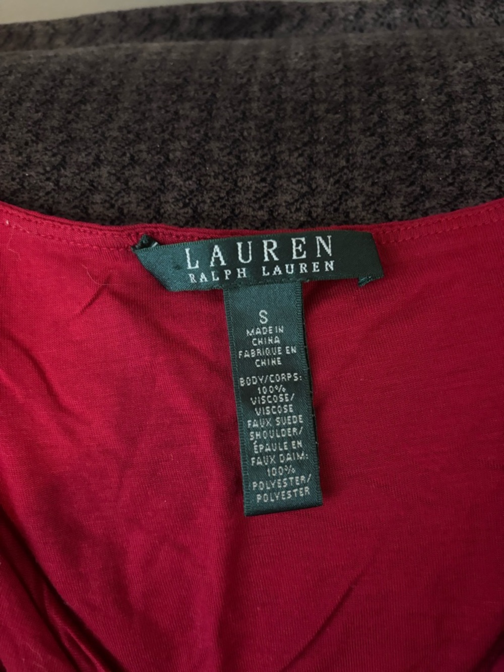 Lauren Ralph Lauren Deep Red Viscose Top